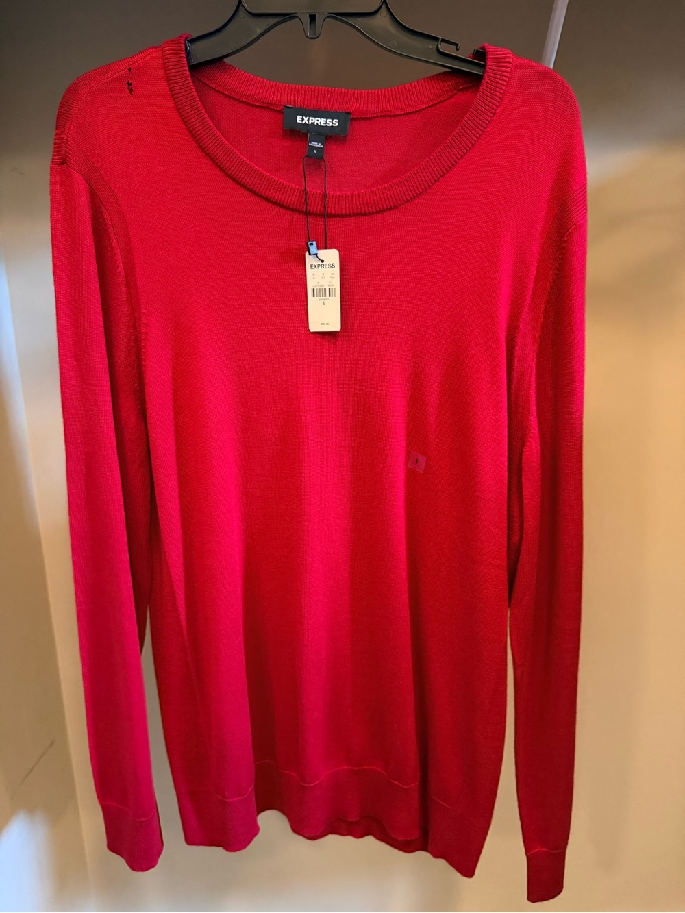 Express Red Crewneck Lightweight Sweater Size Large
